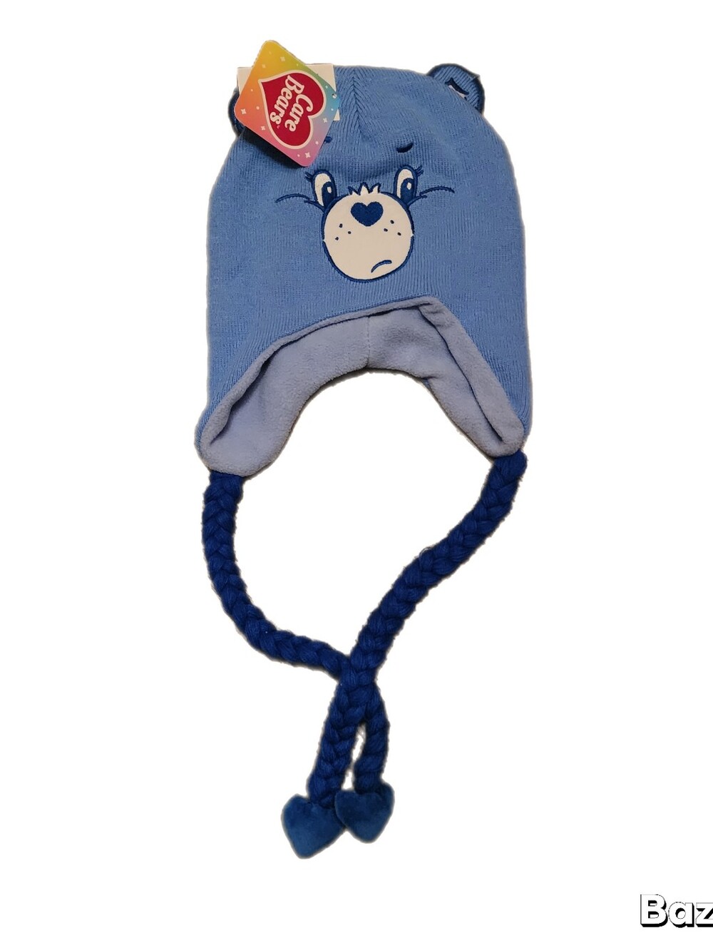 Care Bears Grumpy Bear Beanie Blue Tassel Cap Hat Peruvian Knit NWT